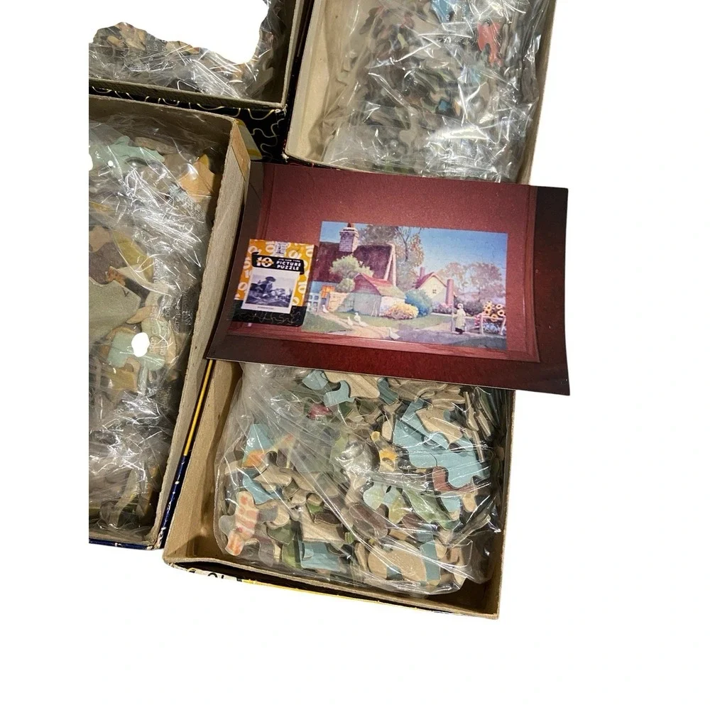 Lot 6 Vintage Big 10 Big Star Jig Saw Picture Puzzles Uncounted USA